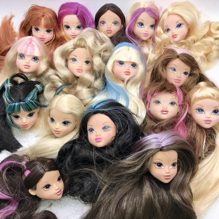 Новая модная голова куклы с черными коричневыми волосами DIY аксессуары для