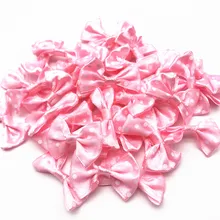 50 шт., розовая, голубая, сиреневая, швейная атласная лента в горошек, банты, свадебные, пригласительные декоративные банты для детей, девочек, детские аксессуары для волос