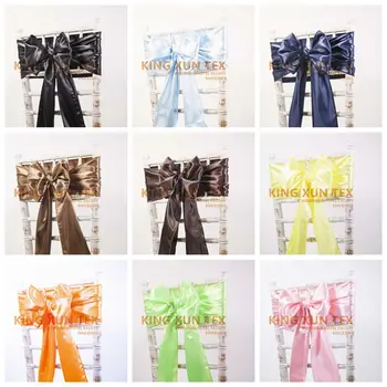 

25pcs Satin Chair Sash Bow Tie For Banquet Wedding Chiavari Chair Decoration