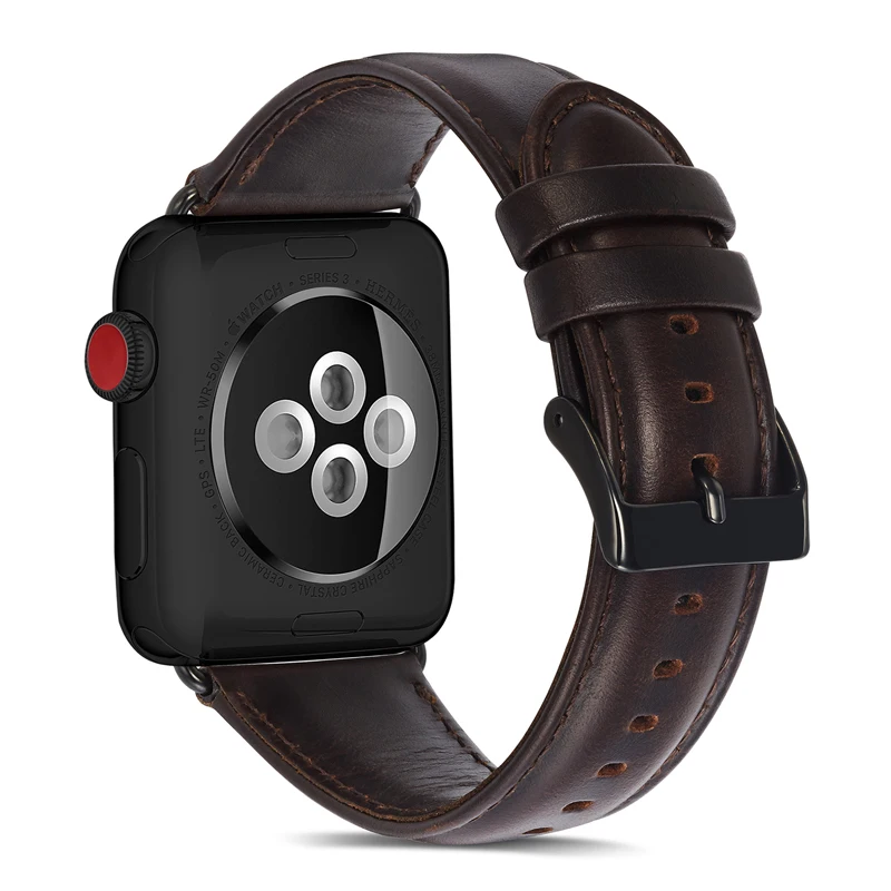 

Leather Replacement Watchbands Band Strap For Apple Watch 4 44mm , VIOTOO Bracelet Men Leather Watch Band for iwatch