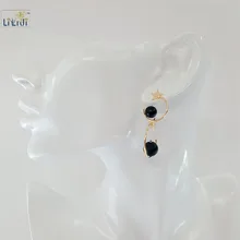 LII Ji морозный агат 925 стерлингового серебра длинные висячие серьги