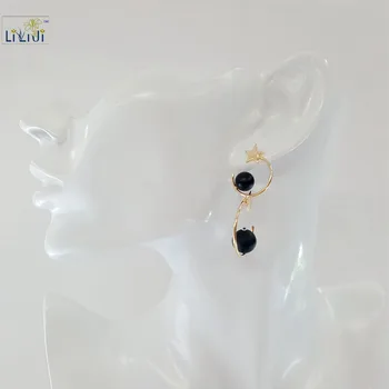 

Lii Ji Frosted Agate 925 Sterling Silver Long Drop Earrings