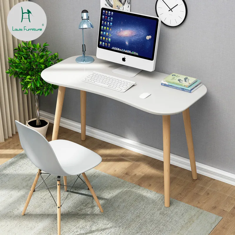 

Louis Fashion Computer Desks Nordic Home Minimalist Modern Bedroom Solid Wood Small Table