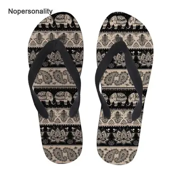 

Nopersonality Flat Tribal Aztec Elephant Slippers Nonslip Summer Beach Flop Flops Comfortable Female Ladies Flipflop Sandals