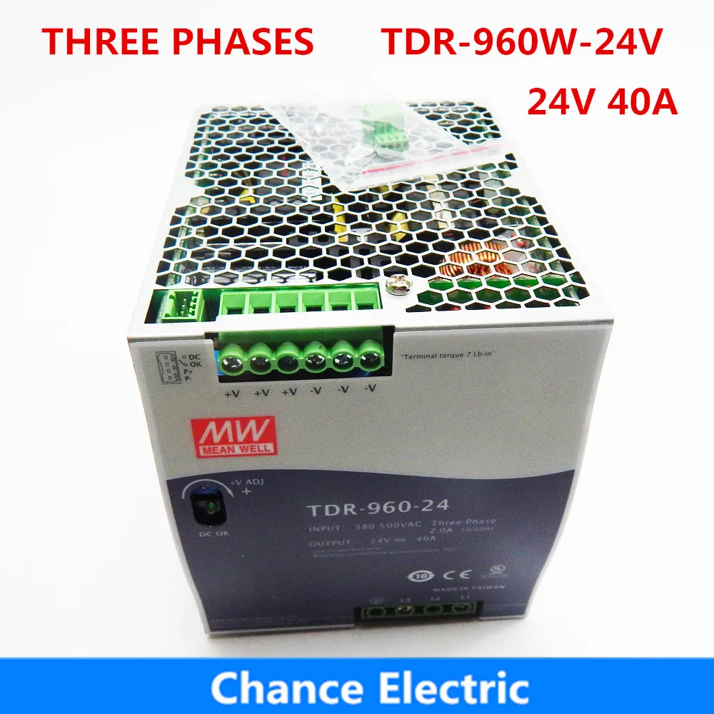 Meanwell 960W Power Supply TDR 960 24V 40A Three Phase Industrial DIN ...