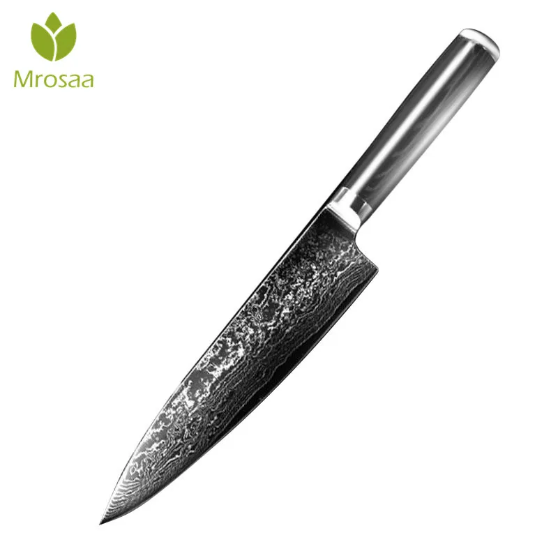 

Damascus Stainless Steel Knife Blade Color Handle 8 inch Chef Knife Japanese style kitchen cooking knives