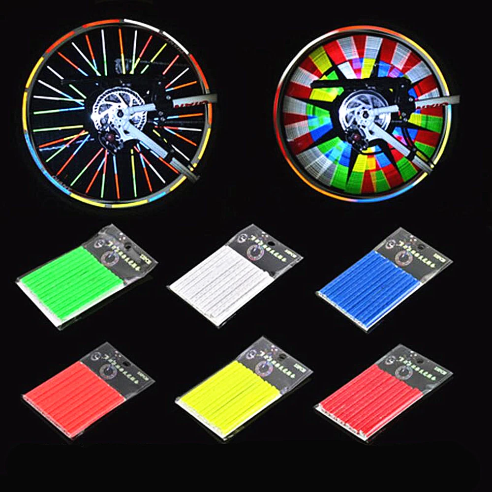 Cheap 12Pcs Bicycle light Mountain Bike Riding Wheel Rim Spoke Mount Clip Tube Warning Light Strip Reflector Reflective Night cycling 10 Cheap 12Pcs Bicycle light Mountain Bike Riding Wheel Rim Spoke Mount Clip Tube Warning Light Strip Reflector Reflective Night cycling 10
