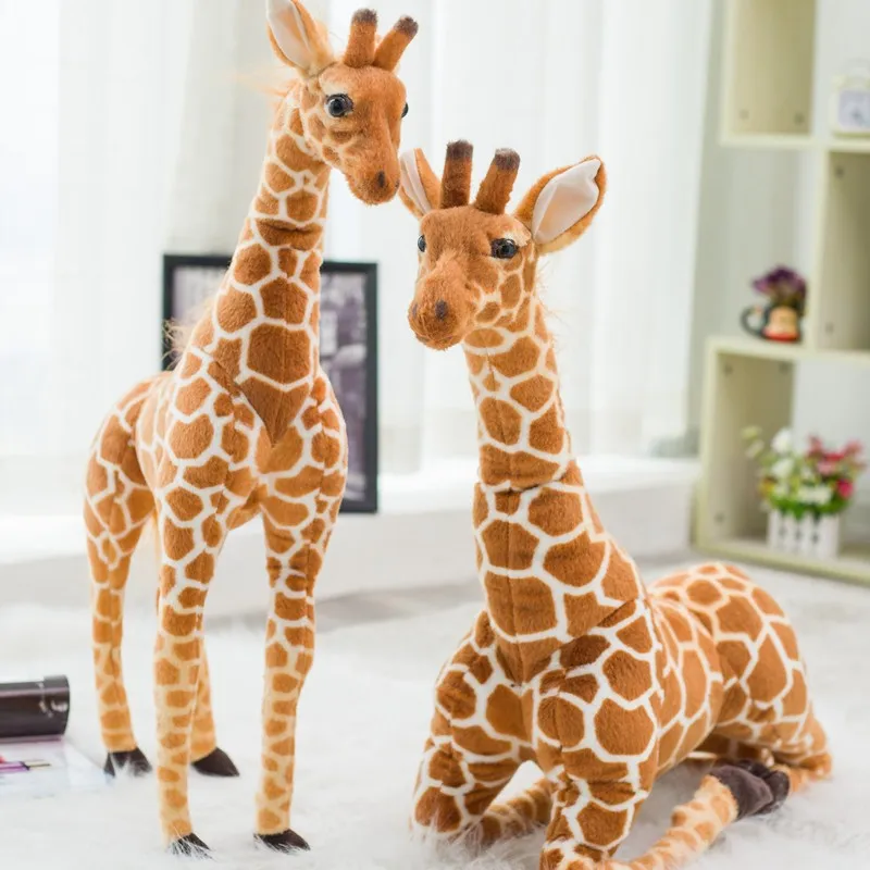 Jouets en peluche de girafe de simulation, animal en peluche mignon, beurre de girafe doux, cadeau d'anniversaire, haute qualité, 140cm 1