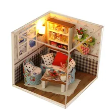 DIY 3D Миниатюрный Кукольный дом Наборы мини мебель с Пылезащитный Чехол ручной сборки кукольный домик модель здания Наборы дети собраны игрушки
