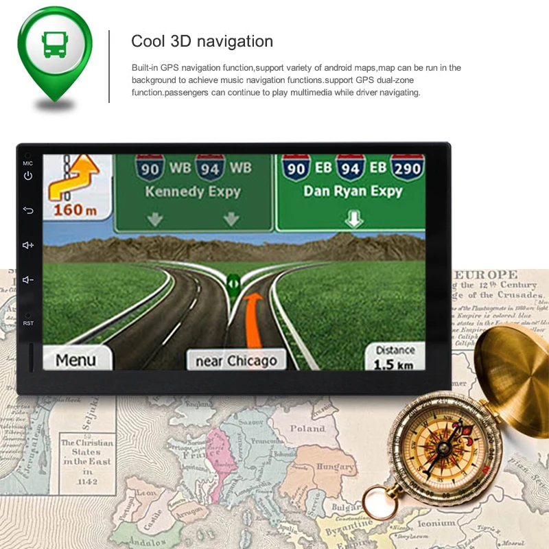 Top 2 Din Car Radio Android 8.1 Universal GPS Navigation Bluetooth Touch screen Car Audio Stereo Multimedia Player FM USB Wifi 1 Top 2 Din Car Radio Android 8.1 Universal GPS Navigation Bluetooth Touch screen Car Audio Stereo Multimedia Player FM USB Wifi 1