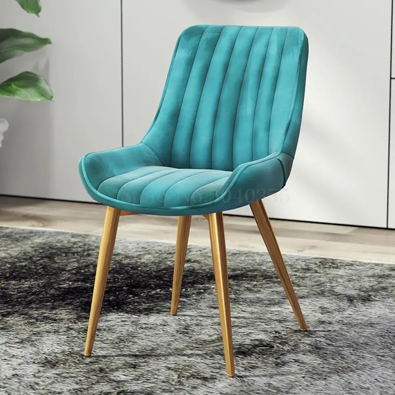 Нордический плюс бархат обеденный стул современный минималистичный спинка для дома креативный стул для отдыха ресторан офисный салон стул