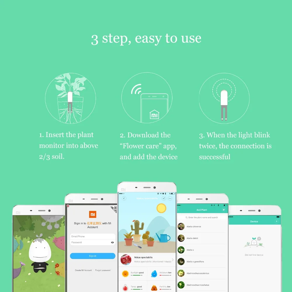 Xiaomi Mi монитор флоры цифровые растения Трава цветок уход почвенная вода светильник Смарт тестер сенсор оригинальная международная версия