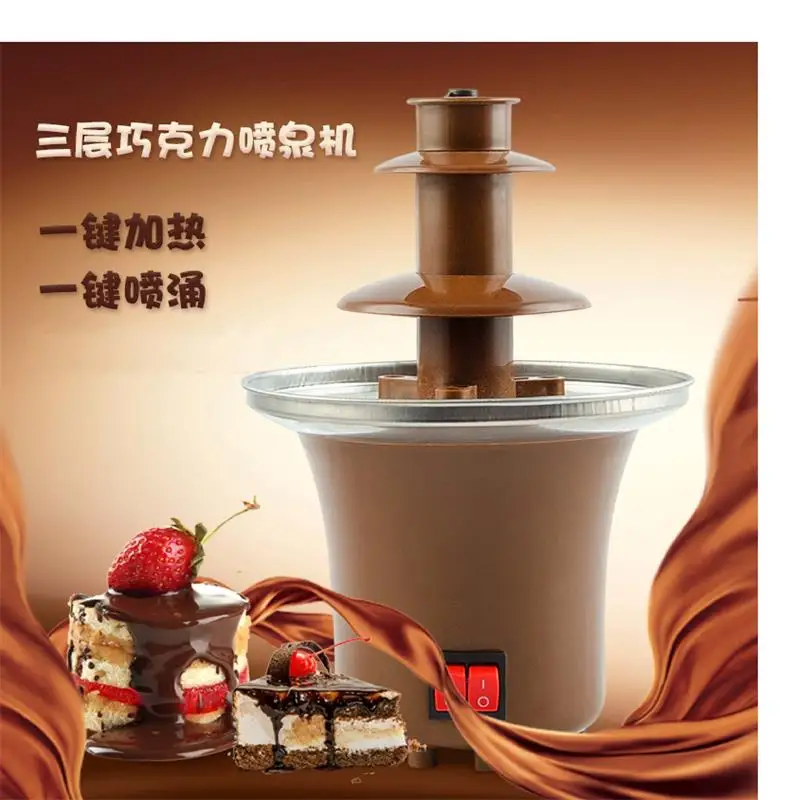 Casa de Três Camadas Máquina Fonte de Chocolate, Escoriações Prato do Dia Dos Namorados Mini Máquina Cachoeira de Chocolate Vem com Aquecimento