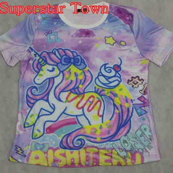 

Unicorn Anime T Shirt Women Clothes My Little Pony Women Harajuku Shirt School T-shirt Casaul Short Sleeve Lolita Top