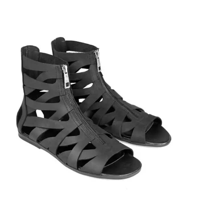 Shoes Bootie Oco Com Casual Moda as 2019 Show As Verão Gladiador Design Homens Frontal Chaussure Botas Show Homme Sandálias Zíper Out xwPCqPfzgn