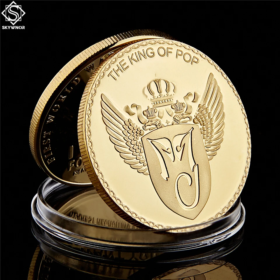 Michael Jackson The King of Pop Gold-plated Commemorative Coin Anniversary Gift Pop Collectible Coins Collectibles Brand Name: SMJY