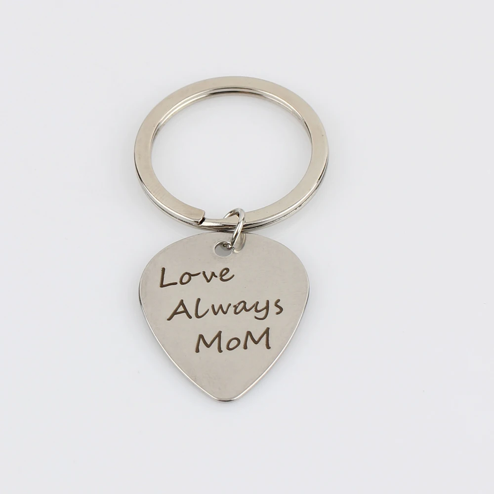 &quotLove Always MOM&quot брелок на ключи в форме буквы сердце гитара выбирает Брелок