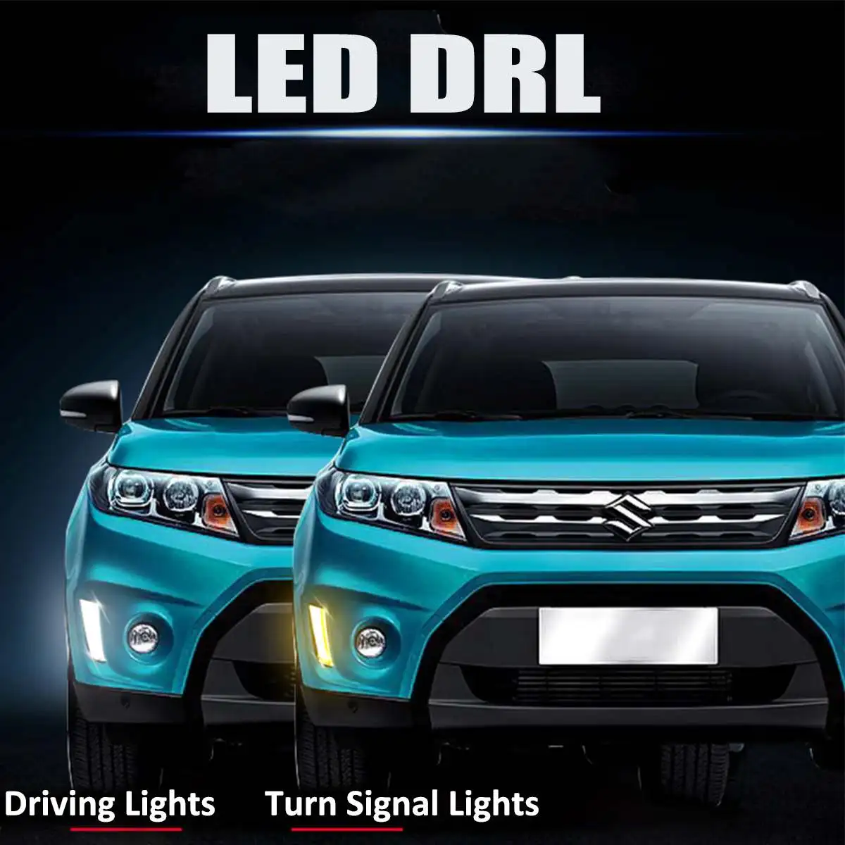 Дневные ходовые огни двухцветсветодиодный Противотуманные фары для Suzuki Vitara 2015