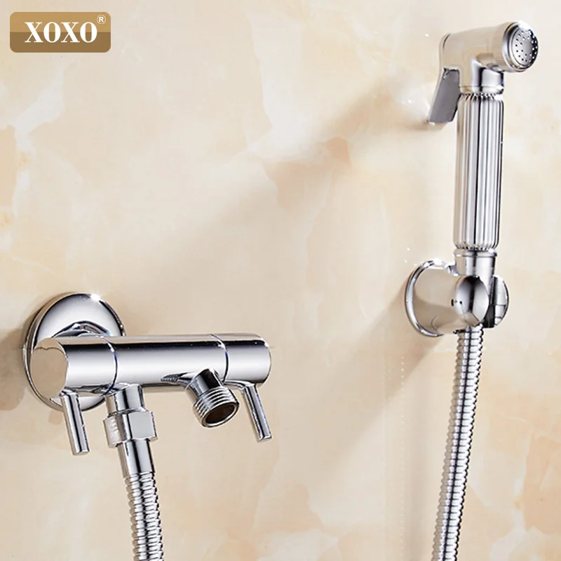 XOXO Bidet Faucets Wall Brass Cold Water Toilet Corner Valve Handheld Hygienic Shower Head Wash Car Pet Sprayer Airbrush Tap