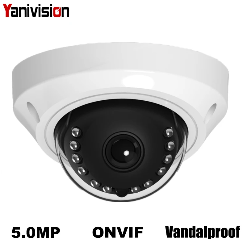 H.265 5MP ip-камера наблюдения Антивандальная ONVIF P2P ip-камера с датчиком движения ИК ночного видения маленькая купольная ip-камера POE