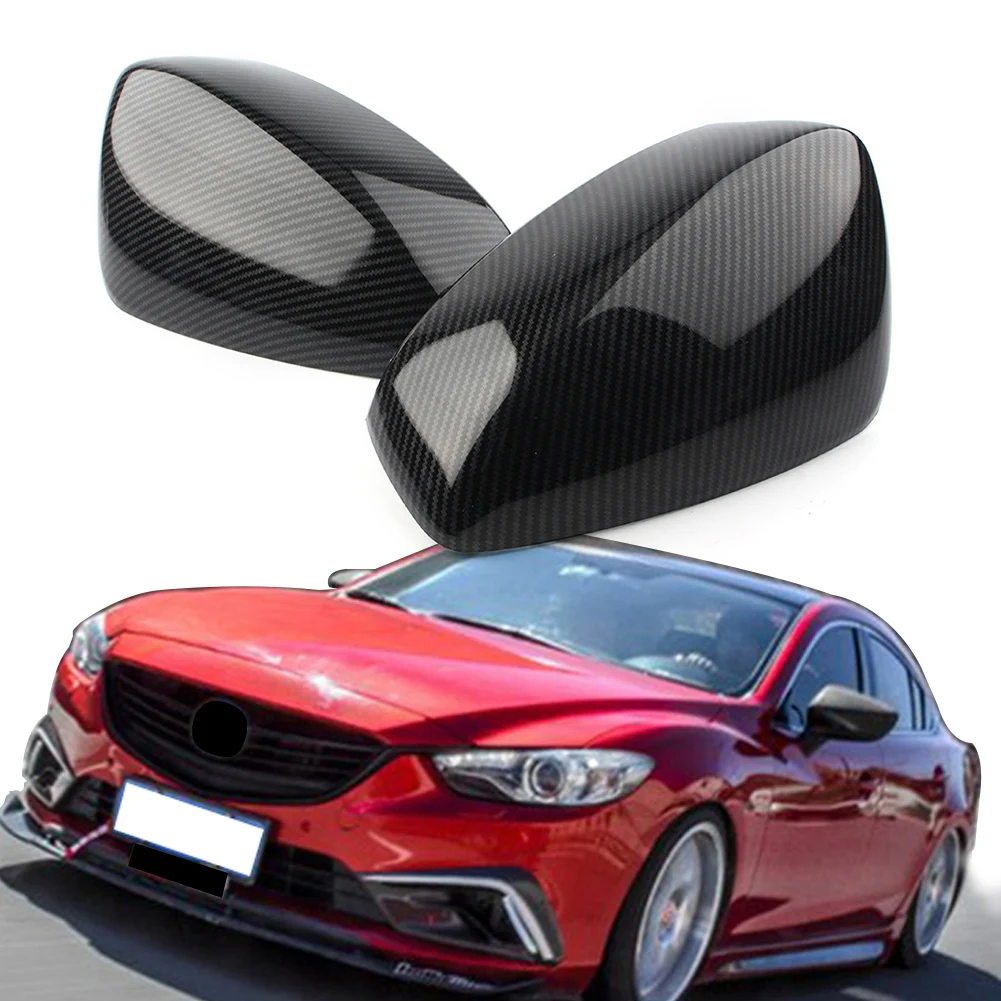 For Mazda 3 Axela 2017 ABS Carbon Fiber Side Rearview Mirror Cover Trim 2PCS