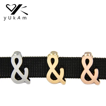 

YUKAM Slider Jewelry & Letter Slide Keeper Charms for Stainless Steel Mesh Keeper Bracelets Bangles Necklaces Accessories Making