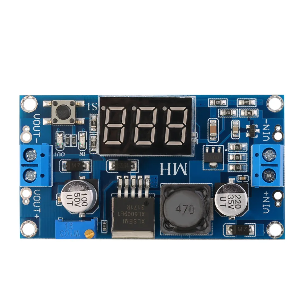 

DC4.5-32V to 5-35V XL6009 Voltmeter Display and Adjustable STEP-UP MODULE