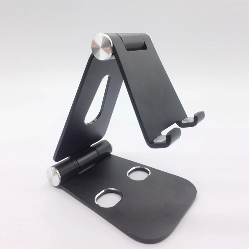 Mobile Phone Holder Stand Tablet Stand Dual Foldable Aluminium Alloy Metal Universal Holder For iPhone Samsung Phone For ipad (5)