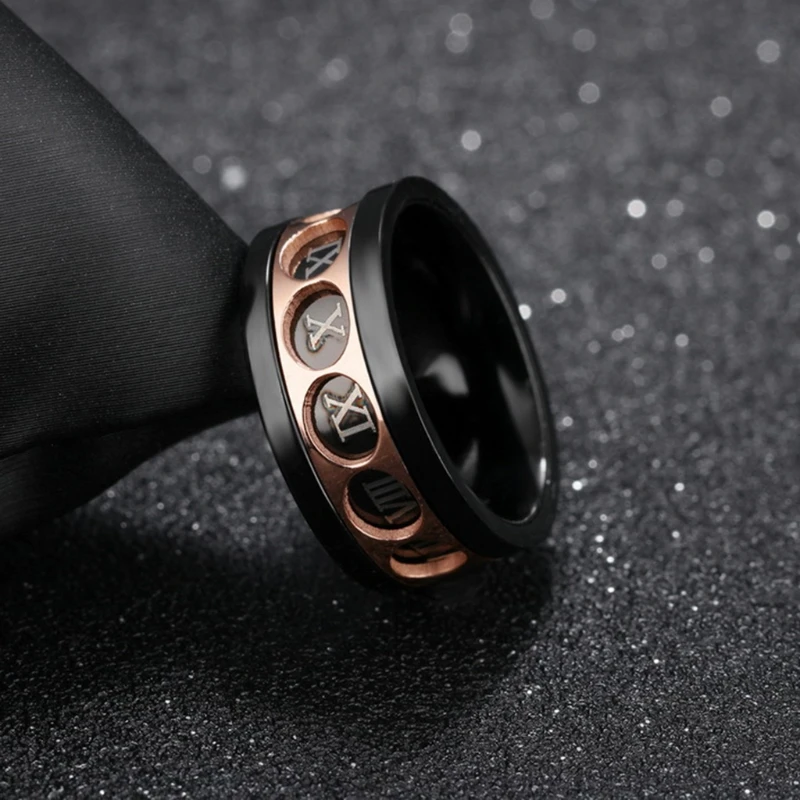 

EDC Finger Fidget Spinner Roman Numerals Rotatable Ring Relieving Anxiety Stress