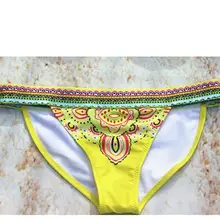 Сексуальный купальный костюм с бикини бразильский раздельный купальник с заниженной талией трусы летние женские купальные брюки