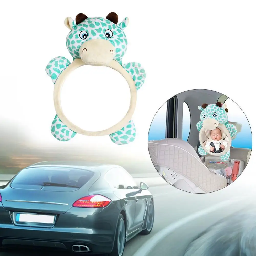 

Baby Car Seat Mirror Back Mirror Shatterproof Rear Facing Infant Car Mirror Cow Shaped Clear View Rear View Auxiliary Mirror
