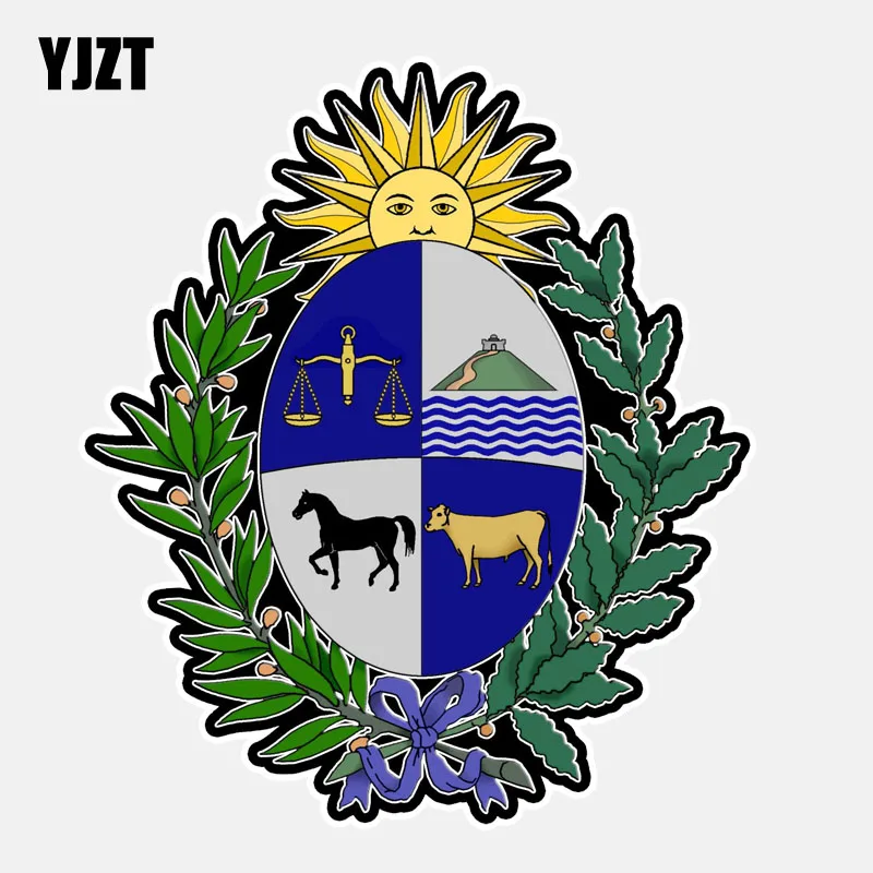 YJZT креативные автомобильные Стикеры для мотоцикла 11 4 см * 13 эмблема URUGUAY Coats OF ARMS