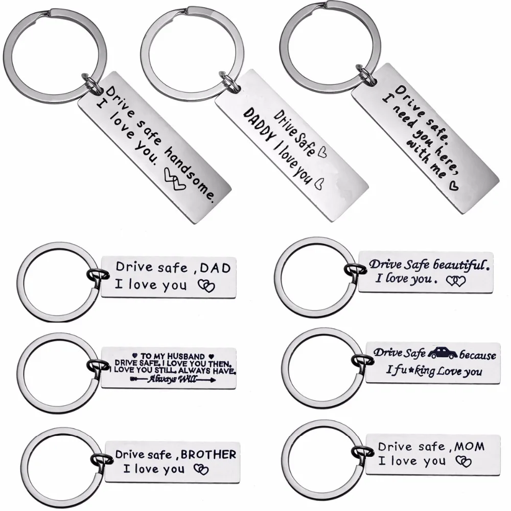 Drive Safe Gift For Mom Dad Couple Boyfriend Key Chain Keychain Family Keyring A 