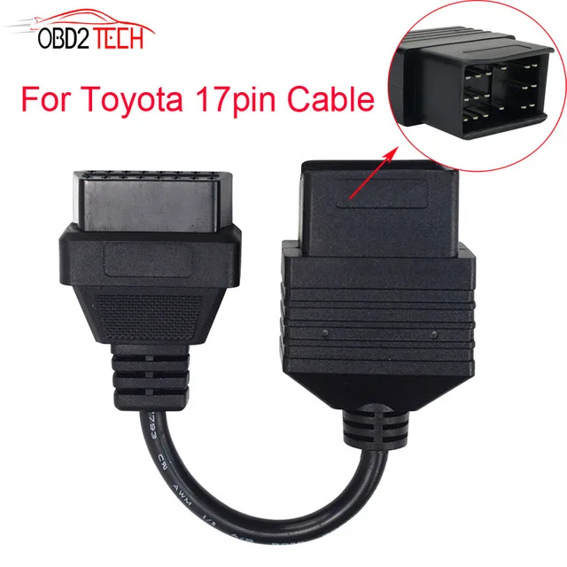Автомобильный Диагностический кабель для Nissan 14pin газ 12PIN ВАЗ OBD2 адаптер G M 12PIN Mitsubishi 12pin с адаптером питания для VOLVO 8PIN - Цвет: FOR TOYOTA 17PIN