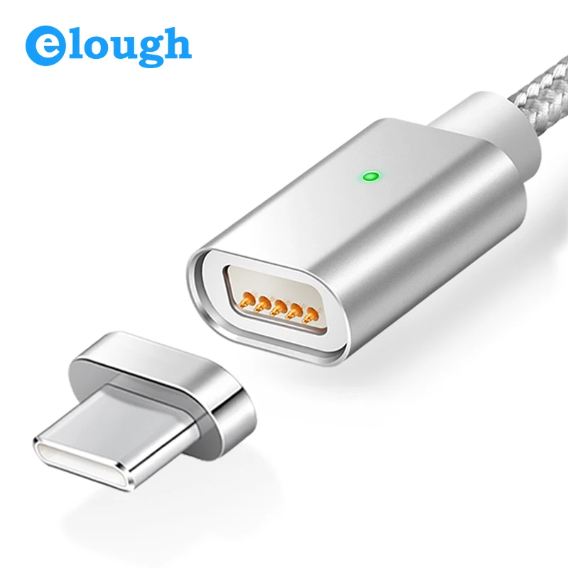 Магнитный кабель Elough E04 USB Type C для Samsung galaxy s8 note 8 plus мобильный телефон быстрая