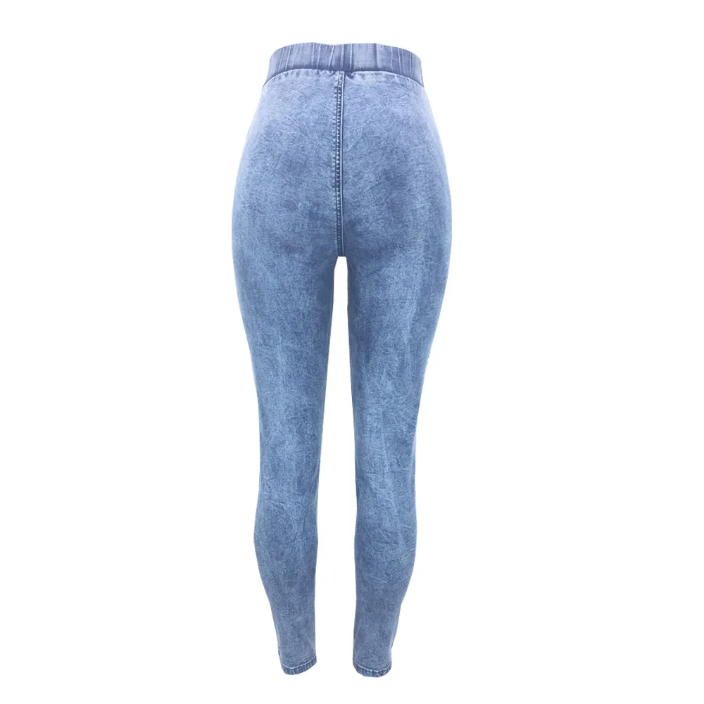 Осень зима фитнес обтягивающие джинсы женские повседневные узкие брюки плиссированные эластичные джинсы до талии облегающие брюки S-XXL
