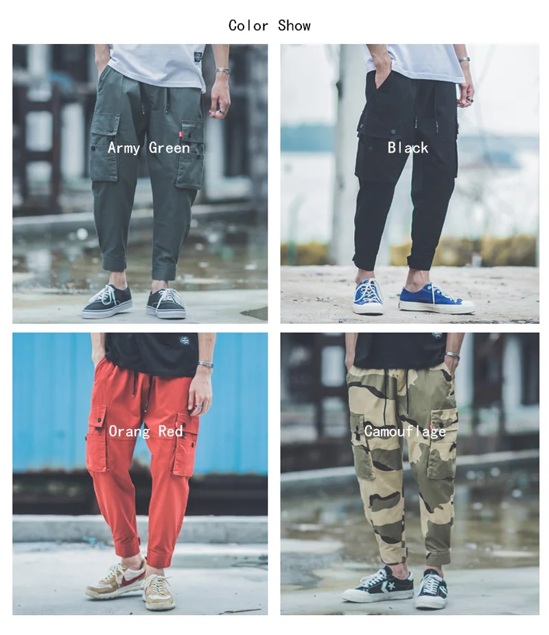 Мульти Карманы штаны-карго ботильоны длина Jogger джинсы для женщин для мужчин Модная уличная в стиле панк s хип хоп Джинс