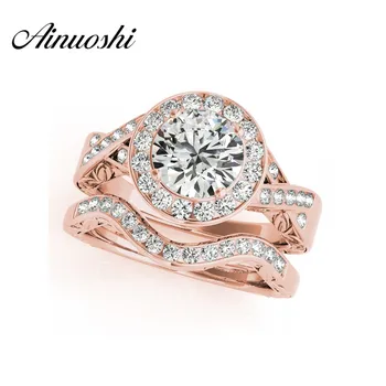 Luxury 925 Sterling Silver Rose Gold Color Ring Sets 1.5 Carat Sona Round Cut Women Wedding Engagement Bridal Ring Sets
Luxury 925 Sterling Silver Rose Gold Color Ring Sets 1.5 Carat Sona Round Cut Women Wedding Engagement Bridal Ring Sets