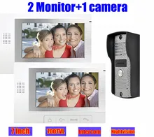 7″ TFT wired home Video Door Phone Intercom 2 monitor system doorphone Doorbell door 700TVL ir night vision camera waterproof