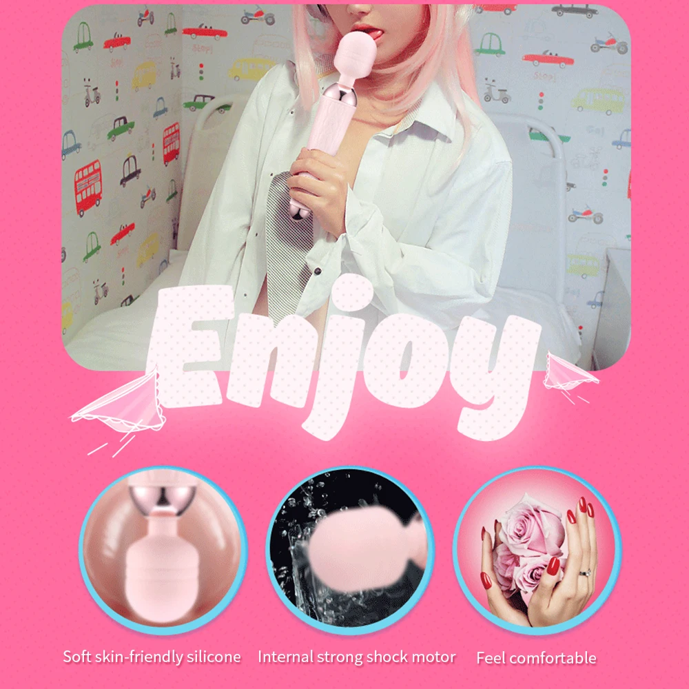 Powerful Clitoris Vibrators for Women USB Charge 10 Speeds AV Magic Wand Vibrator Massager Adults Sex Toys for Woman Masturbator (9)
