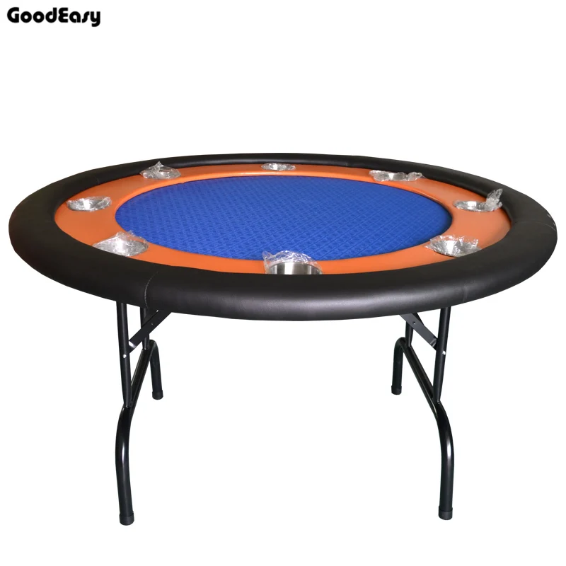 132*132*76cm 4colors Red/Blue/Green/Black Casino Foldable Poker Table Texas Hold'em Baccarat Round Tbale with 8 players