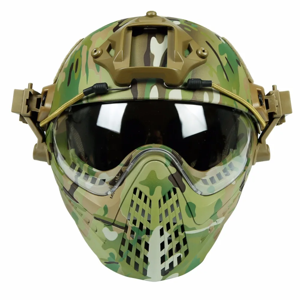 WoSporT Tactical Helmet with WST Pilot Mask Airsoft Paintball Overall