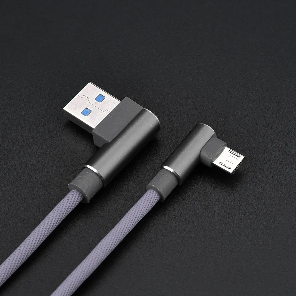 Абсолютно и высококачественный 1 м 90 градусов угловой l-образный V8 USB 2,0 кабель для зарядки и передачи данных для телефона Android