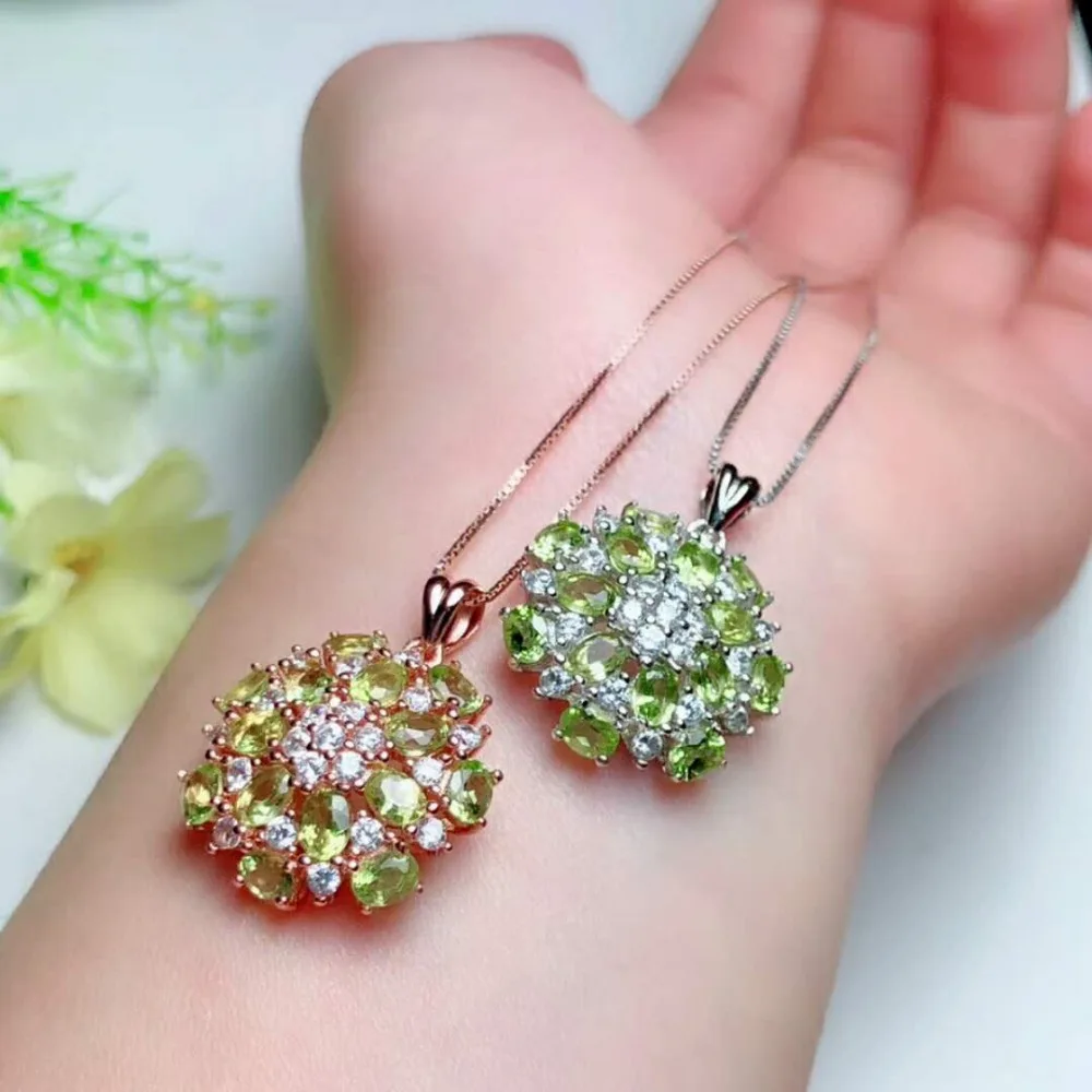 Верность естественно 3*4 мм перидот s925 серебро свежий fine jewelry подарочные наборы