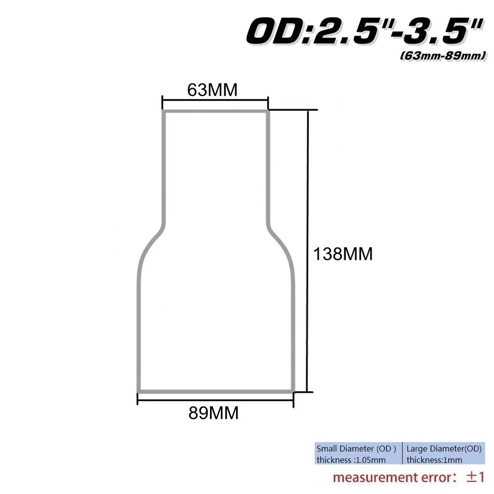 OD: " 2,25" 2,7" 3" 3," универсальная выхлопная труба для компонентного адаптера редуктора EP-BJ - Цвет: OD 63-89MM