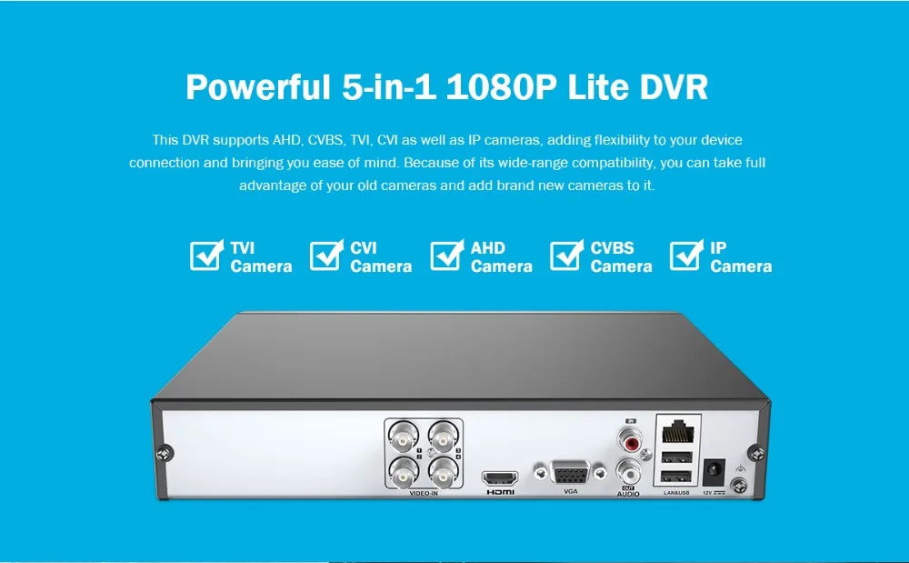 ANNKE 1080P Lite 4CH/8CH 5в1 H.264+ DVR система видеонаблюдения CCTV 4X Смарт ИК Пуля наружные водонепроницаемые камеры