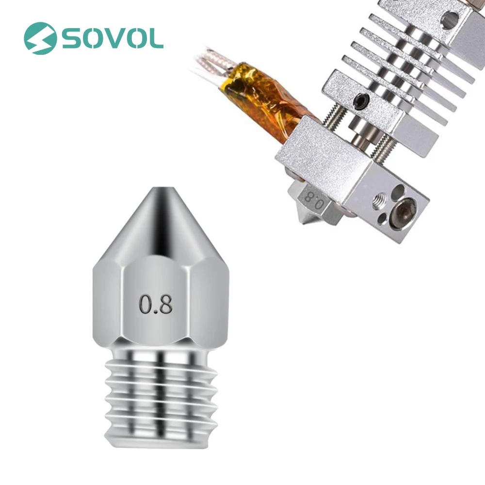 10 шт./лот сопло из нержавеющей стали MK8 Форсунка для экструдера Hotend печатающая