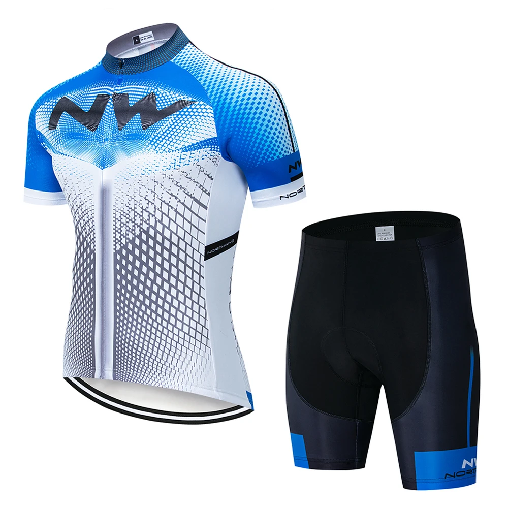NW короткий рукав Велоспорт Джерси нагрудник шорты рубашка комплект одежды спортивный Джерси MTB велосипед ropa ciclismo - Цвет: Cycling jersey