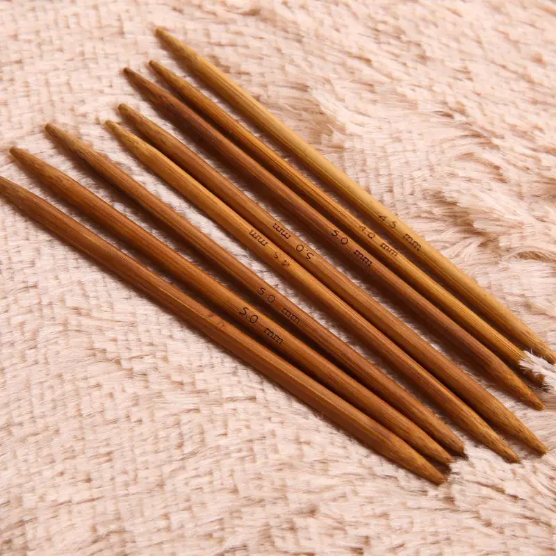 55 шт., 11 размеров, 13 см, Бамбуковые Спицы, крючки для вязания крючком, двойной заостренный, карбонизированный свитер, игла для плетения, ремесло