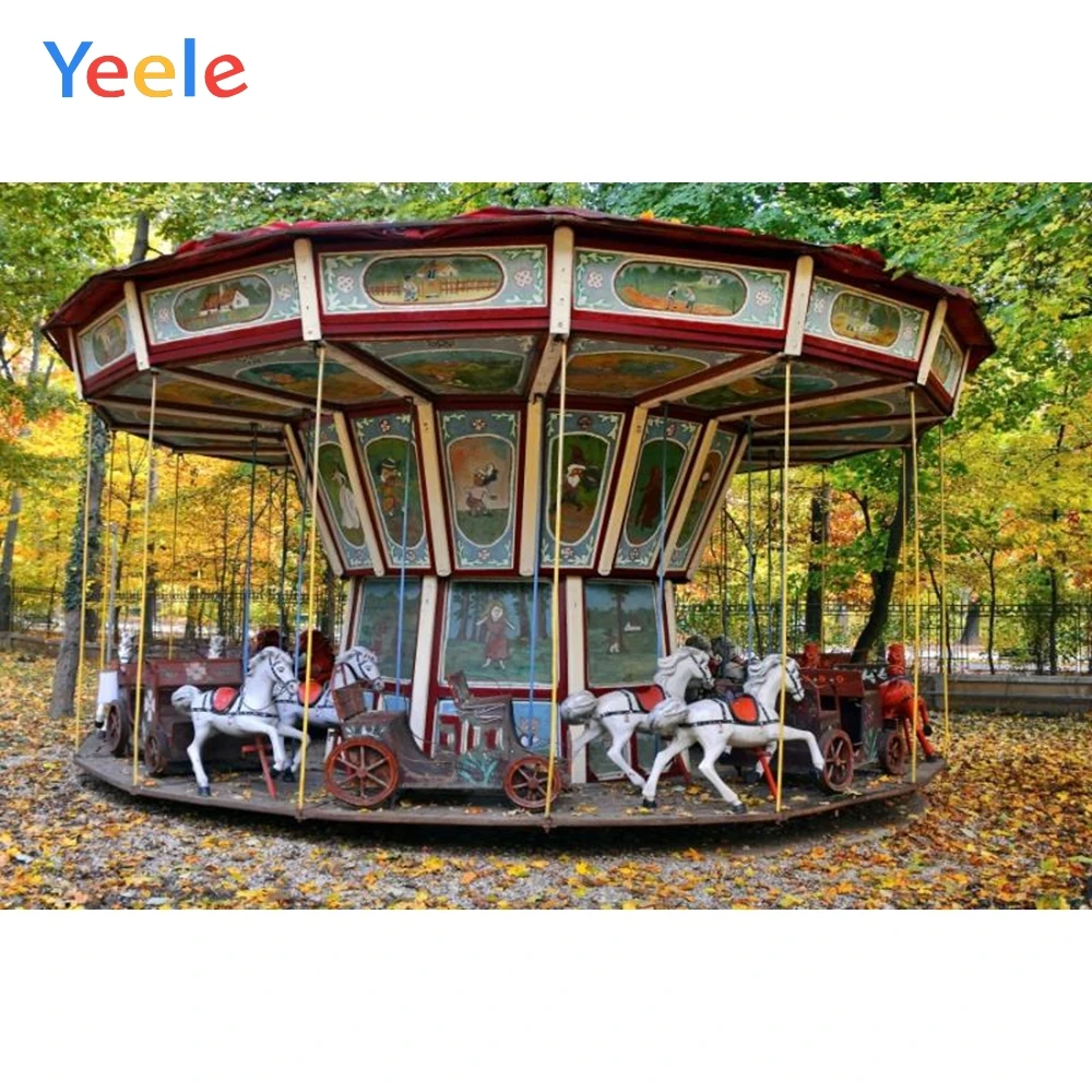 

Yeele Park Playground Rotate Vaulting Horse Tree Photography Backgrounds Customized Photographic Backdrops For Photo Studio